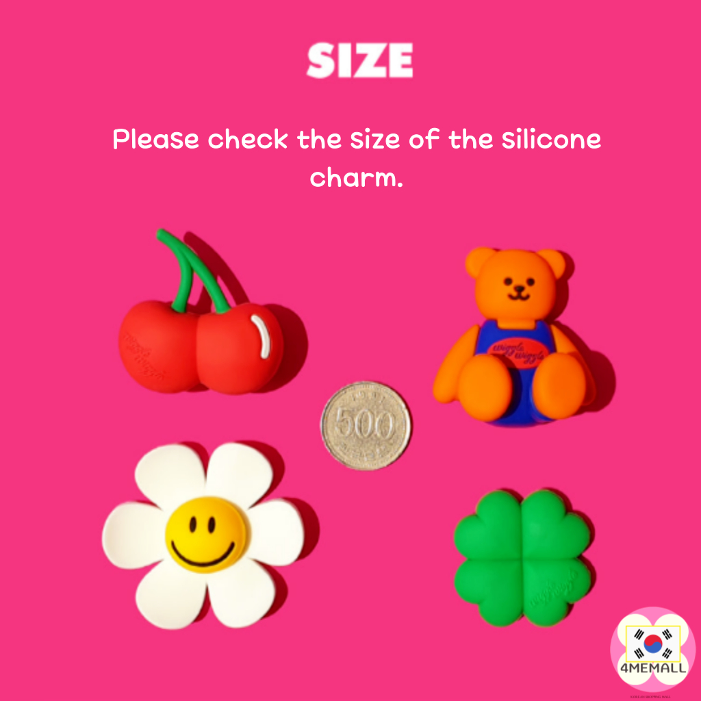 Wiggle Bộ 3 Miếng Chặn Bằng silicone Chống Chảy Xệ Hình Mặt Cười we love we love, cherry Trang Trí Giày jibbits