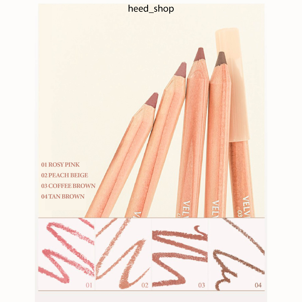Velvet Lip Pencil+Sharpner 4colors / Son Môi + Đồ Chuốt Bút Chì
