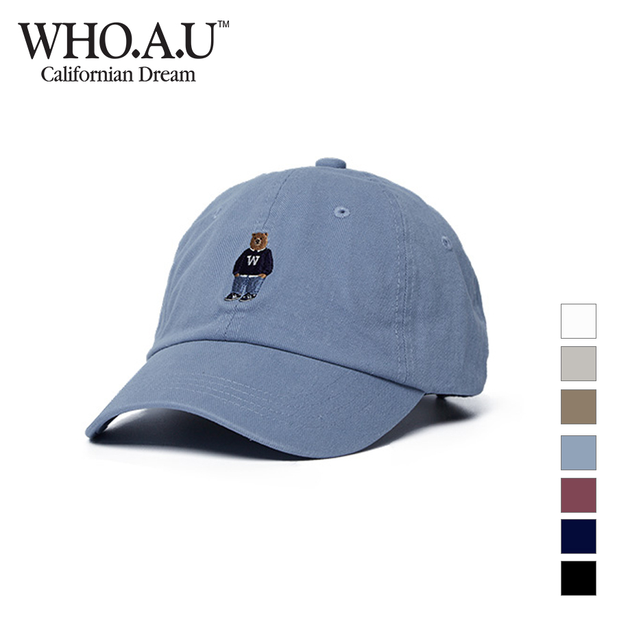 Nón bóng chày WHO.A.U WHACD4901A thêu Steve Bear 100% Cotton Steve Ball Cap