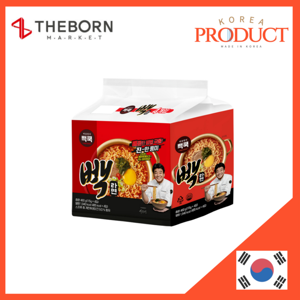 The BORN Baek Ramen 115g x 4 chiếc Ramen Paik Ramen của Baek Jong Won