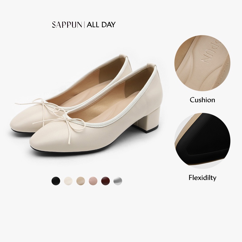 [SAPPUN] Retive Giày cao gót Pump Dải băng Basic  (4phân/4cm)