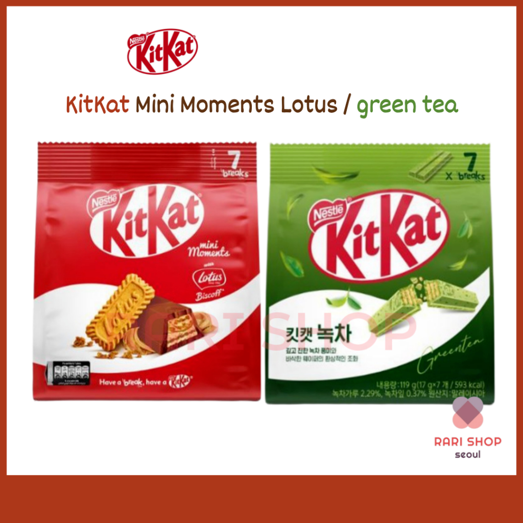 [Kitkat] KitKat Mini Moments Lotus 116.2g l Bánh quy trà xanh 119g
