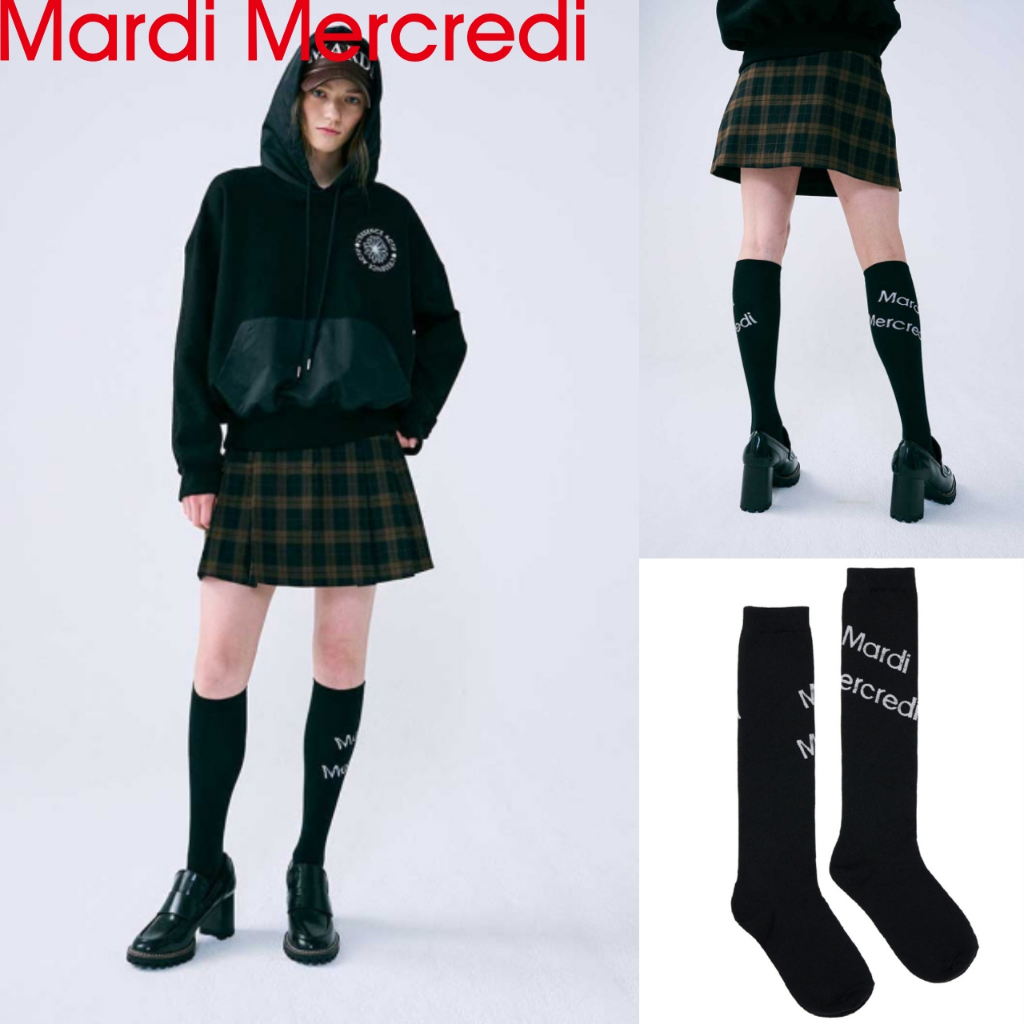 [MARDI MERCREDI] [ACTIF] KNEE SOCKS DIAGONAL MARDI MERCREDI _ 4 màu / sản phẩm KR chính hãng 100% / 