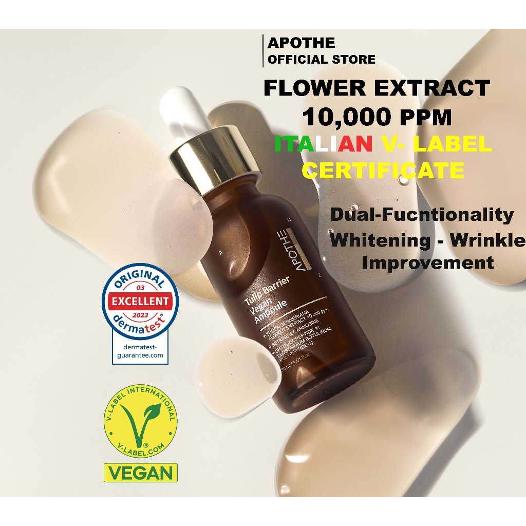 Apothe Tulip Barrier Vegan Ampoule 30ml - Serum phục hồi & bảo vệ da