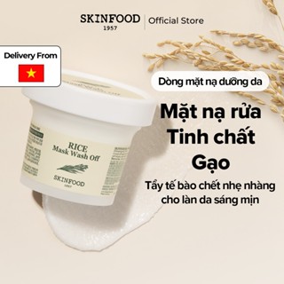   SKINFOOD Official  Mặt nạ Gạo Wash off 120g   tẩy tế bào chết và chống nếp nhăn   Rice Mask Wash Off 