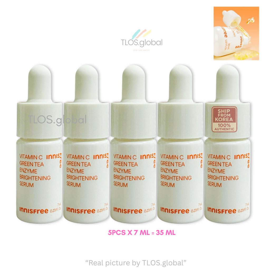 GIẢM GIÁ 2 cái hoặc 5 cái * 7ml Innisfree Green Tea Enzyme Vitamin C Brightening Serum