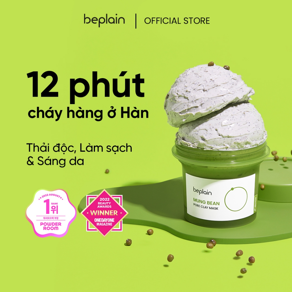 [Beplain Chính Hãng] [Độc quyền Shopee 200ml] Mặt nạ đất sét BEPLAIN từ đậu xanh se khít lỗ chân lông giảm mụn đầu đen 120ml + 80ml | BigBuy360 - bigbuy360.vn