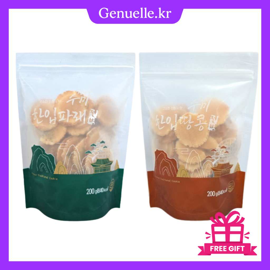 Sumiga Gyeongju Jeonbyeong – Món ăn nhẹ giòn truyền thống Hàn Quốc (Chive / Đậu phộng) 200g + Quà tặ