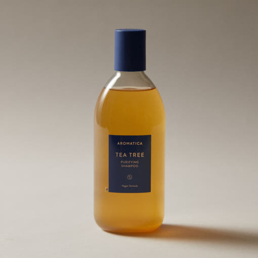 Dầu gội thanh lọc cây trà AROMATICA 400ml Vegan, Da đầu dầu, Dầu gội làm mát chống rụng tóc