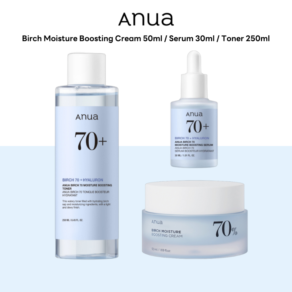 ANUA Kem Dưỡng Ẩm Cây Bạch Dương 50ml / ANUA Tinh Chất Dưỡng Ẩm Cây Bạch Dương 30ml / ANUA Nước Hoa 
