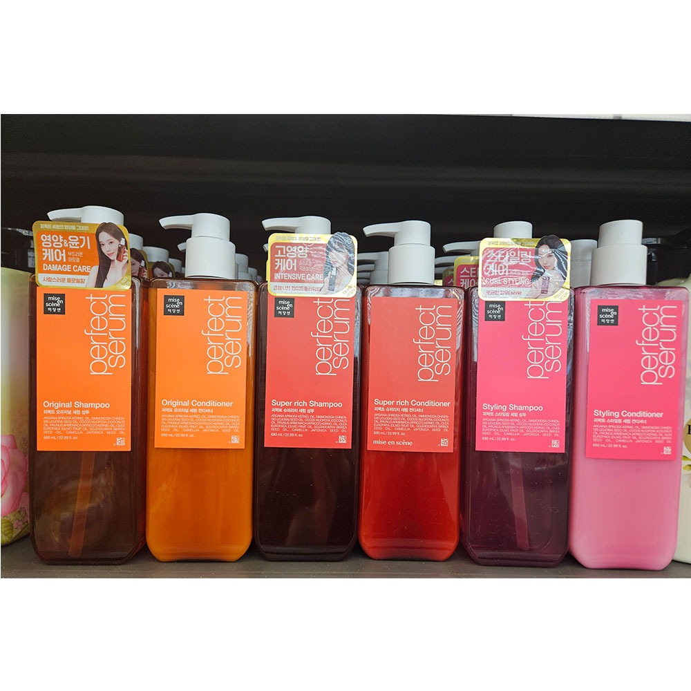 Dầu gội / Dầu xả Mise-En-Scene Perfect Serum 680ml - Select Original / Super Rich / Styling