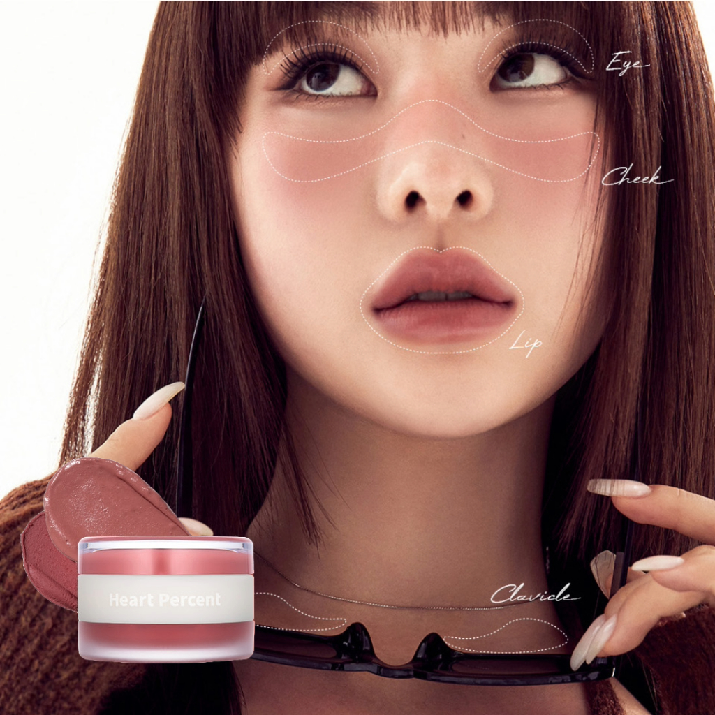 HEART PERCENT Dote On Mood Custom Lip & Cheek - 14 Màu & 2 Kết Cấu