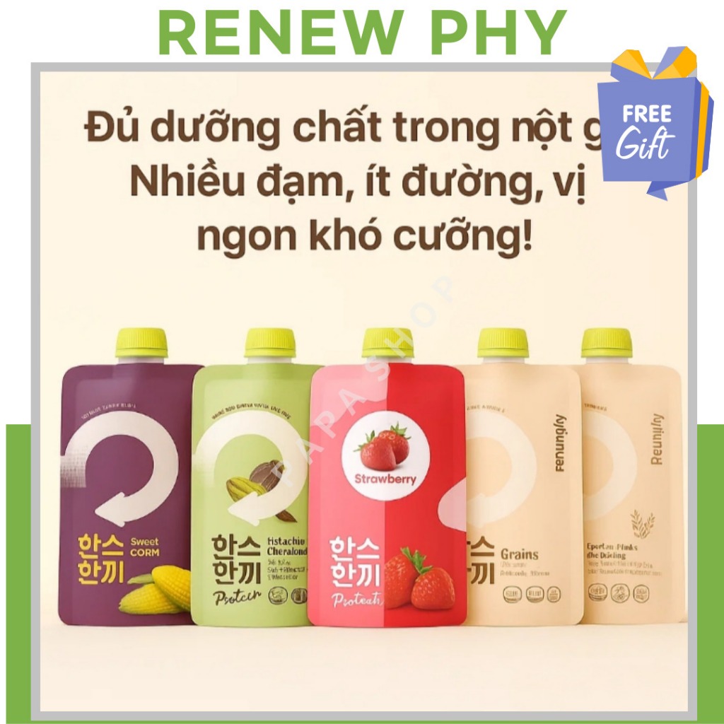Hans-on Hanki (Renewphy) Sữa Lắc Protein | Ngô Ngọt / Ngũ Cốc / Khoai Lang Latte / Hạt Dẻ Cười Socol
