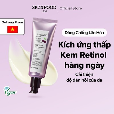 [SKINFOOD Official] Kem dưỡng da hàng ngày Black Cherry Retinol 70ml / Giảm nếp nhăn / Làm sáng / Độ đàn hồi của da / Cải thiện sắc tố da / Ngăn ngừa lão hóa da sớm / Black Cherry Retinol Daily Cream