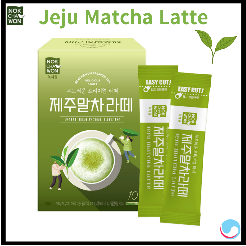 [NokChaWon] Bột Trà Sữa Jeju Matcha Latte Thực Phẩm Hàn Quốc 18g * 10T, 1ea