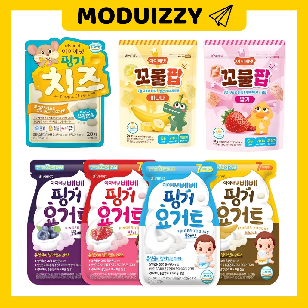 [iVenet] Sữa chua nóng chảy ngón tay / (Trơn / Dâu / Việt quất / Chuối / Phô mai), POP (Dâu / Chuối)