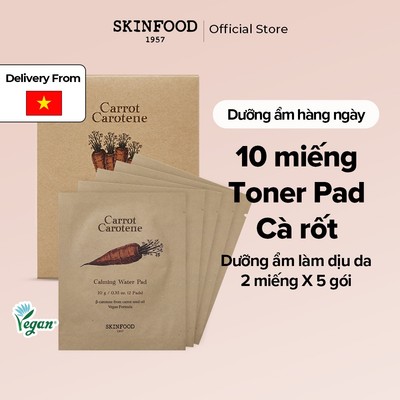 [Skinfood Official] [mánh lới quảng cáo] 2 miếng bông cà rốt X 5 / Carrot Carotene Calming Water Pad 2ea X 5