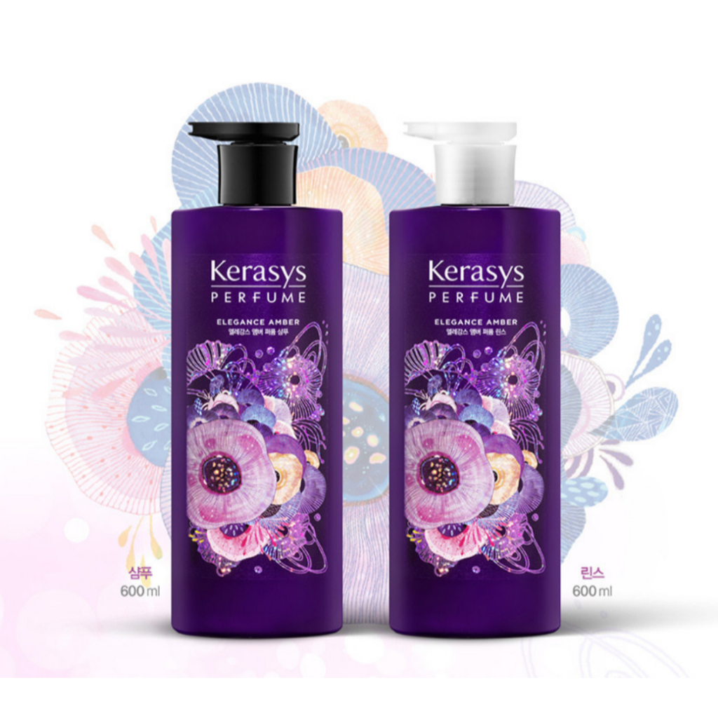 [Kerasys] Dầu gội & Dầu xả nước hoa Elegance Amber – Hương hoa (600ml) / [Kerasys] Elegance Amber Pe