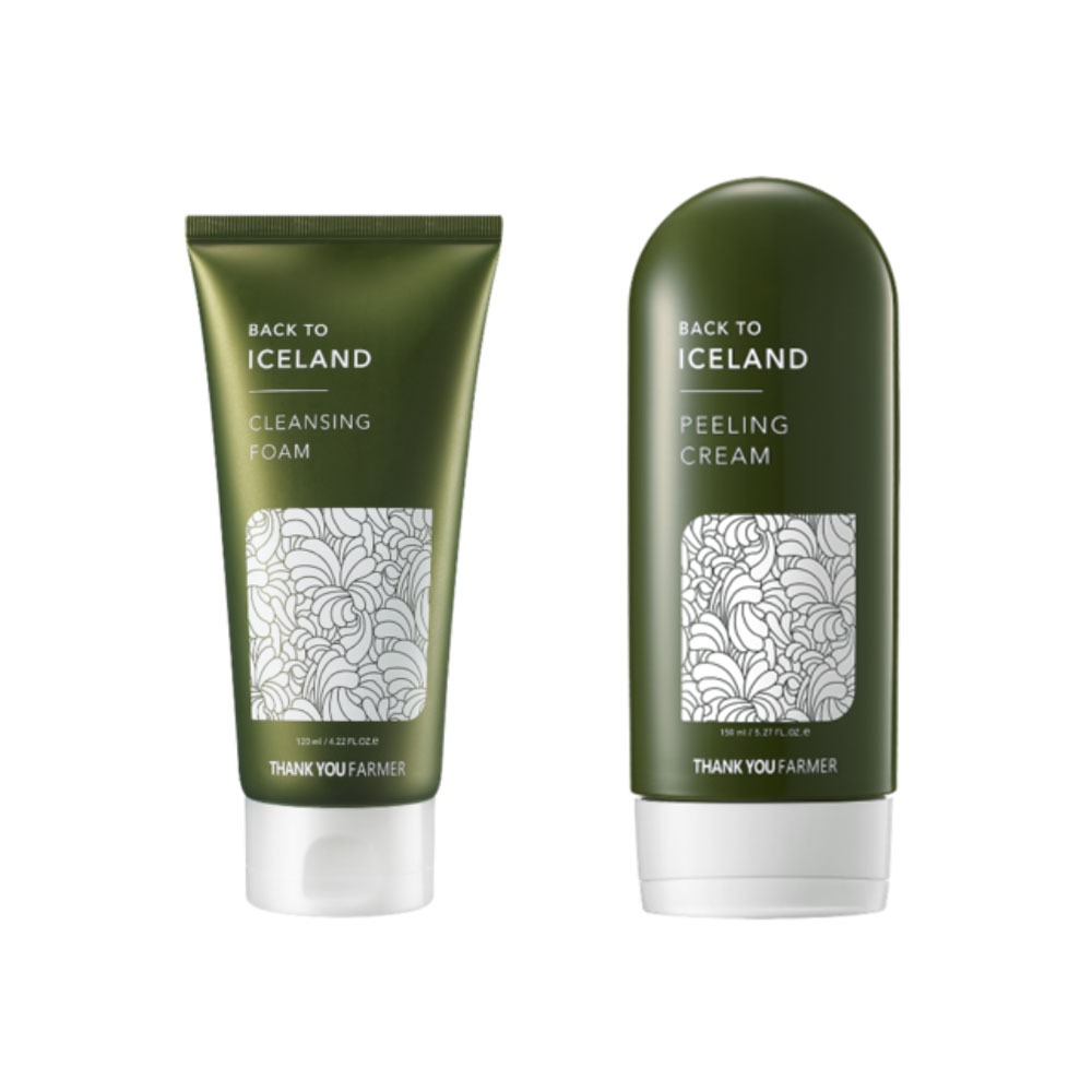 Thank You Farmer Back To Iceland Cleansing Foam 120ml, Thank You Farmer Back To Iceland Peeling Crea