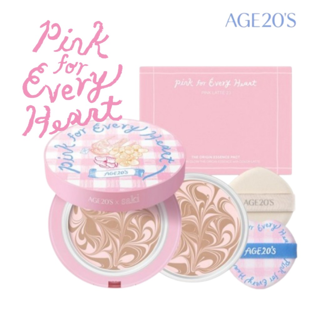 [AGE20 's] The Origin Essence Pact Pink for Every Heart Edition Cushion bổ sung nền tảng