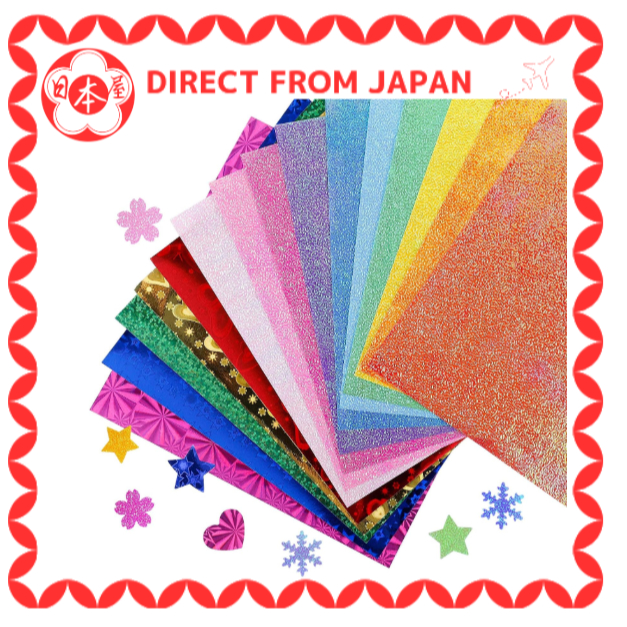 [Direct from Japan] UCEC 100 sheets of origami glitter paper/glossy paper, 15cm, 15 colors