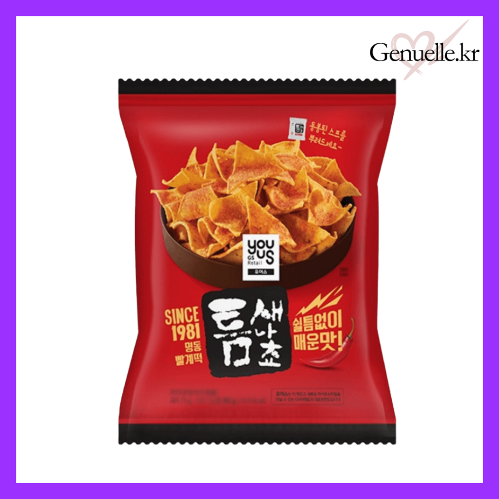 [YOUUS] GS25 Ttemsae Ramen Nacho Chips – Đồ ăn nhẹ cay Hàn Quốc kèm gói nhiệt