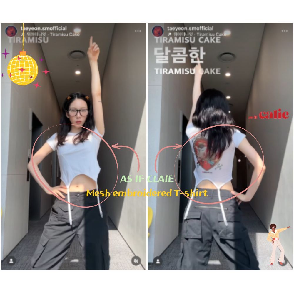 Quần áo nổi tiếng Hàn Quốc, Áo thun nổi tiếng Hàn Quốc, Áo thun Taeyeon, ÁO THUN MESH CORSET, Áo thu