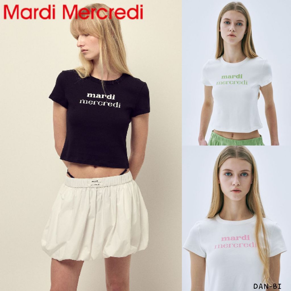 [Mardi MERCREDI] ÁO THUN ĐƯỢC PHÙ HỢP LOGO ĐÔI _ 4 màu / sản phẩm KR chính hãng 100% / Mardi với dan