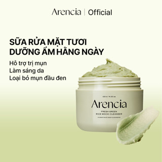 [Arencia] Sữa rửa mặt Mochi gạo xanh tươi 120g | Làm sạch, Cấp ẩm, loại bỏ mụn đầu đen