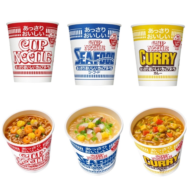 Light and delicious cup noodles Nissin Foods Cup ramen Soy sauce Seafood Curry flavors