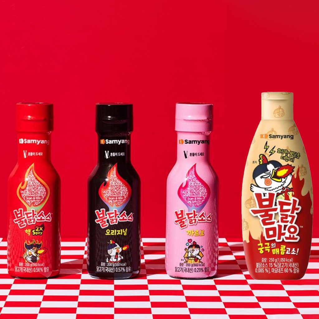 Dòng nước sốt Samyang Buldak (4 loại) / Nguyên bản, cay 2X, Carbo, Mayo / Sốt lửa Hàn Quốc / Sốt gà 