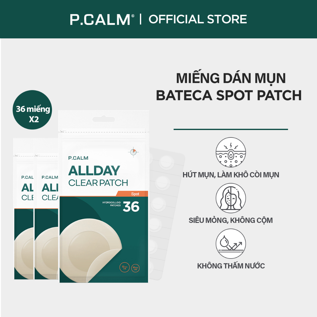 [P.CALM] set 2 hộp (78 miếng) Miếng dán mụn P.CALM All Day Clear Patch