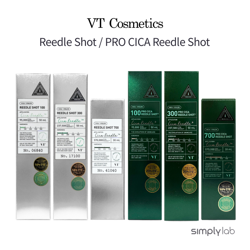 VT Reedle Shot Pro Cica Reedle Shot 100/300/700 Cica Collagen, Reti-A Retinol Essence 0.1