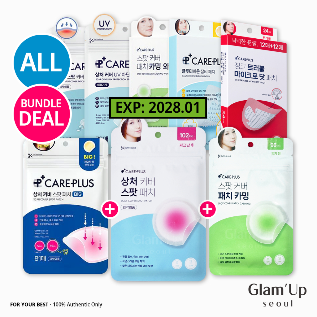  🇰🇷  Olive Young   Mới  dán mụn Care Plus Pimple Spot Patch  Original   Big   Calming   Micro Dot   Salicylic acid   Glutathion  Careplus 