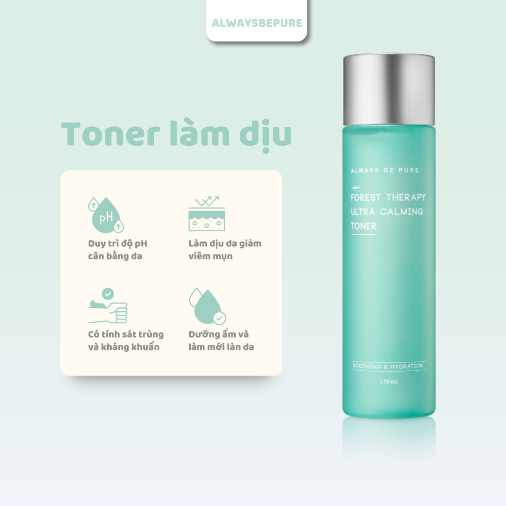 Toner làm dịu ngừa mụn ALWAYS BE PURE - Forest Therapy Ultra Calming 150ml (date: 12.12.2026)