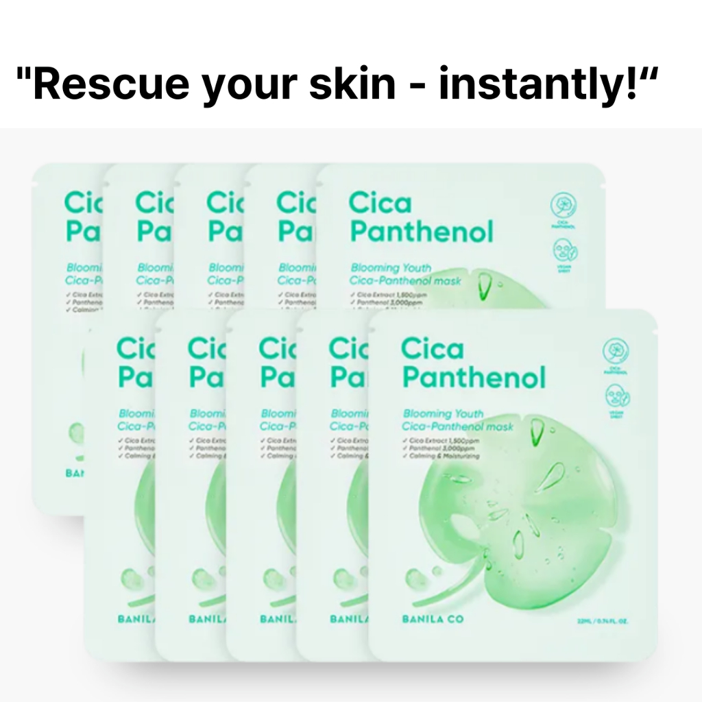 BANILA CO Blooming Youth Cica Panthenol Mask Sheet (10 tờ). C00