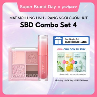  COMBO 4  Son Tint PERIPERA Ink Mood Glowy + Bảng Mắt Mini 