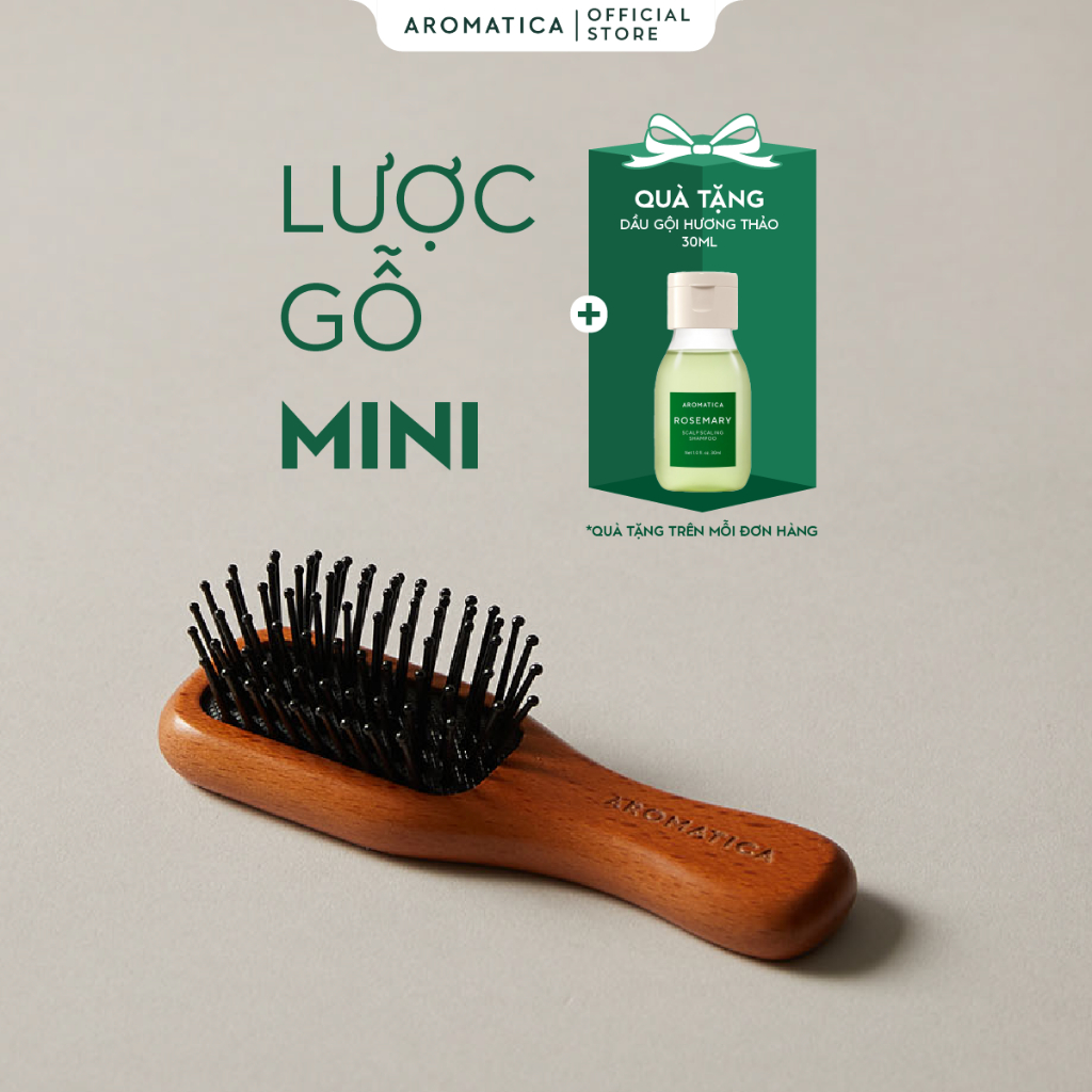 Lược gỗ AROMATICA massage da đầu cỡ nhỏ