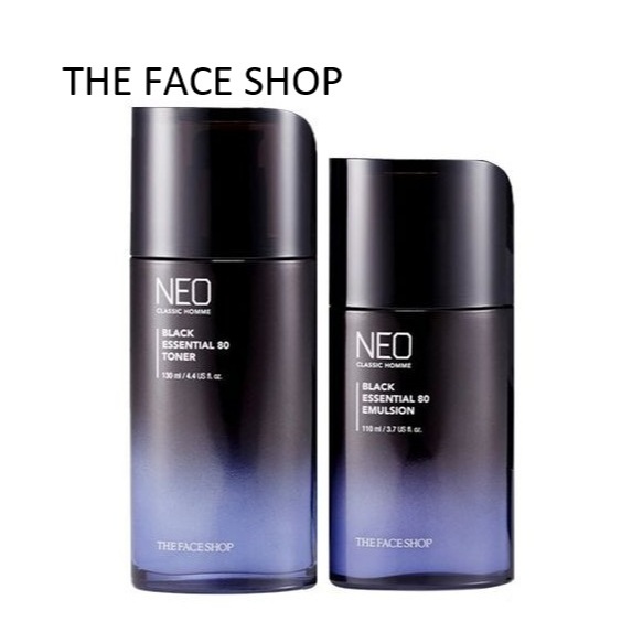 [THE FACE SHOP] Neo Classic Homme Black Essential 80 Emulsion or Toner  Nước hoa hồng hoặc nhũ tương