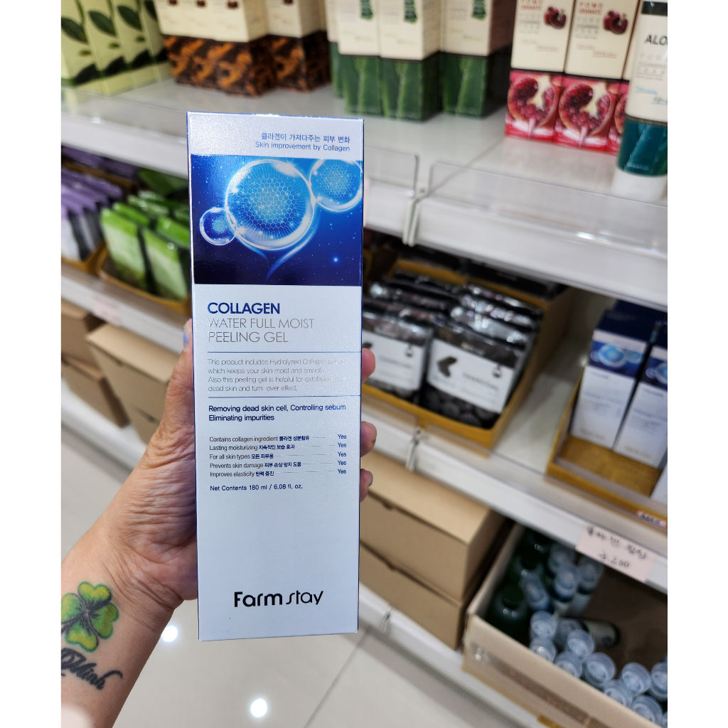 Tẩy Da chết Farm Stay Peeling Gel 180ml: Collagen/ Apple/ Kiwi