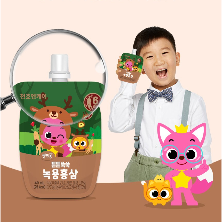 Hồng sâm nhung hươu Chunho Ncare x Pinkfong cho bé 40ml x 30 gói