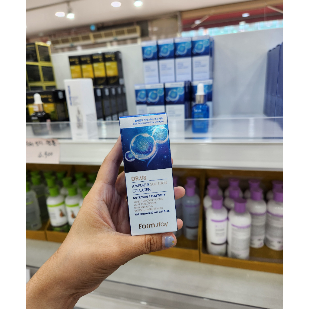 Tinh chất dưỡng da , bổ sung collagen Farm Stay  Dr.V8 Ampoule solution Collagen 30ml