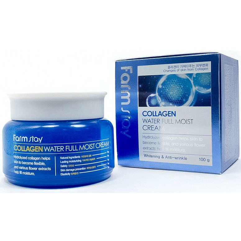 Kem Cấp ẩm sâu Bổ sung Collagen FARM STAY Collagen Water Full Moist Cream 100g