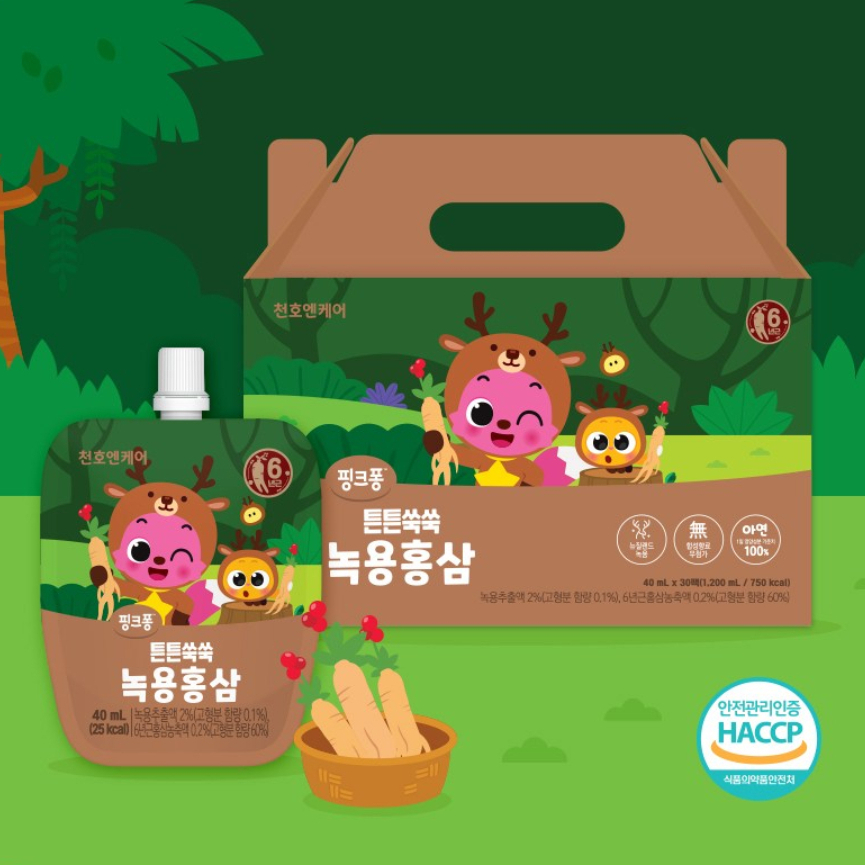Hồng sâm nhung hươu Chunho Ncare x Pinkfong cho bé 40ml x 30 gói