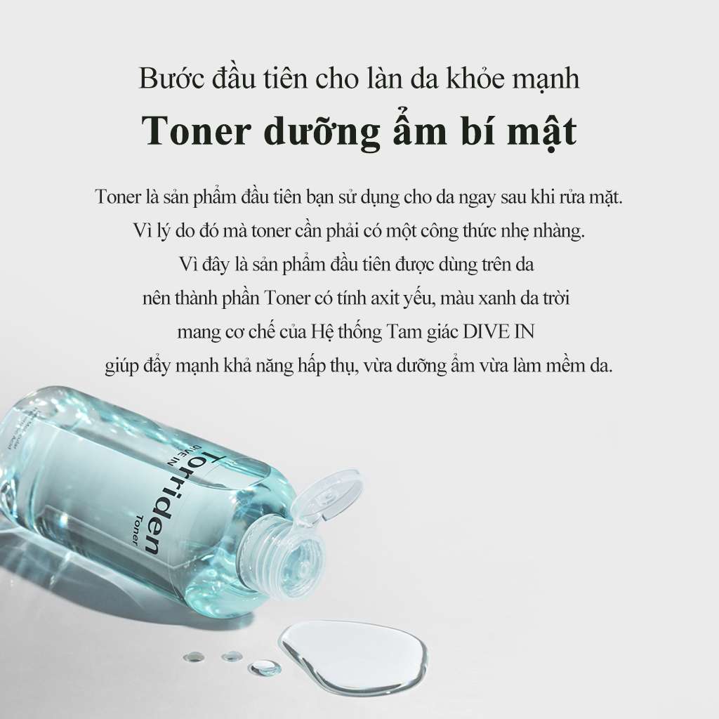 Toner axit hyaluronic phân tử thấp 300ml + serum axit hyaluronic phân tử thấp sử dụng hàng ngày 50ml TORRIDEN DIVE IN