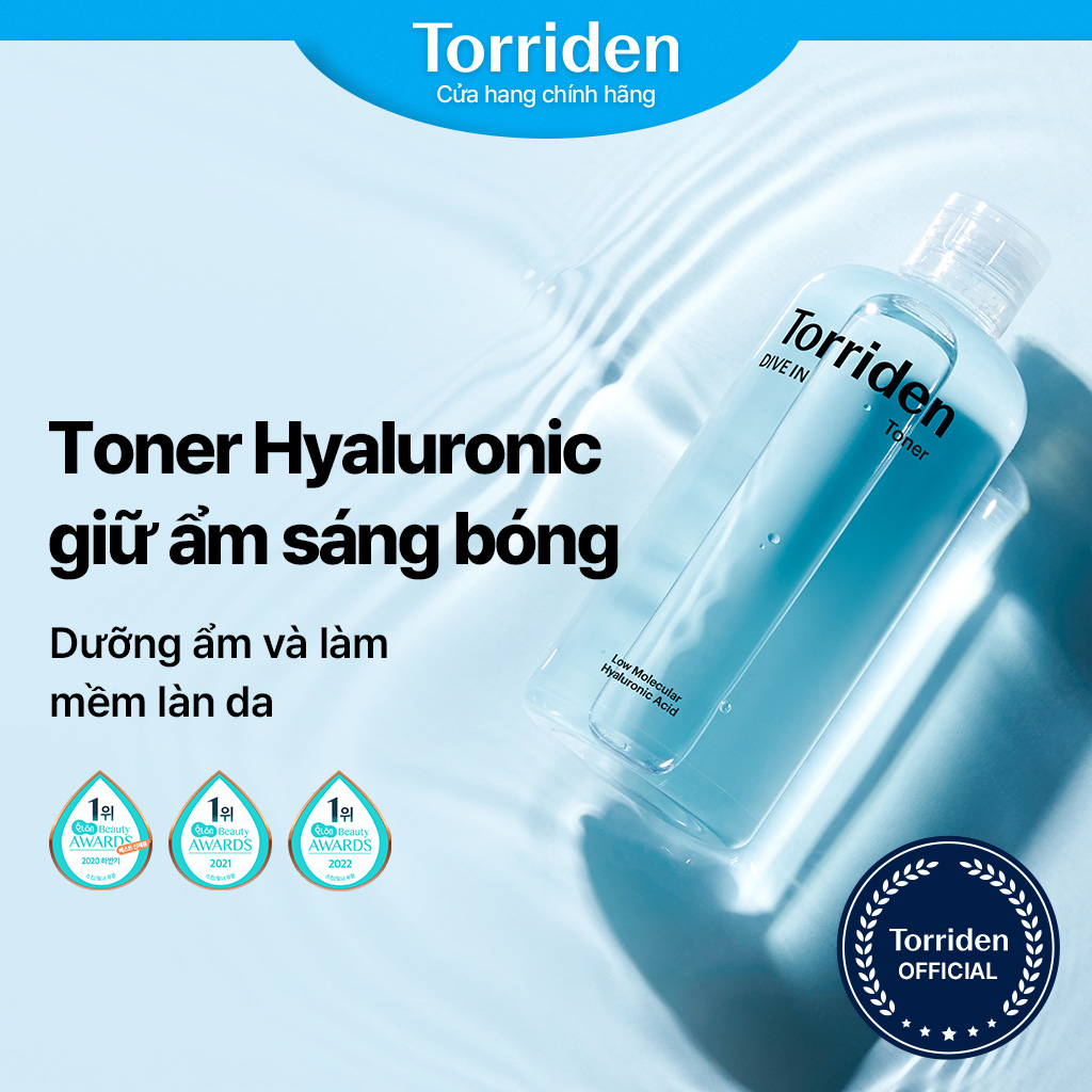 [Torriden Chính hãng] Toner DIVE IN Hyaluronic Acid Mini, dành cho bước chăm sóc da đầu tiên, sản phẩm se khít da mặt với độ pH thấp, dưỡng ẩm và làm mát da, 50ml