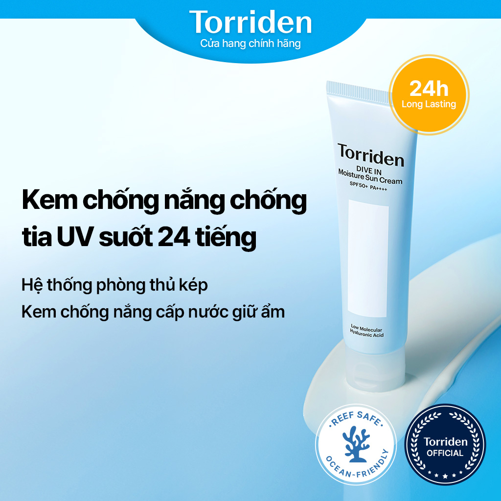 Kem chống nắng TORRIDEN SPF50+ PA++++ dưỡng ẩm khối lượng nhẹ 60ml