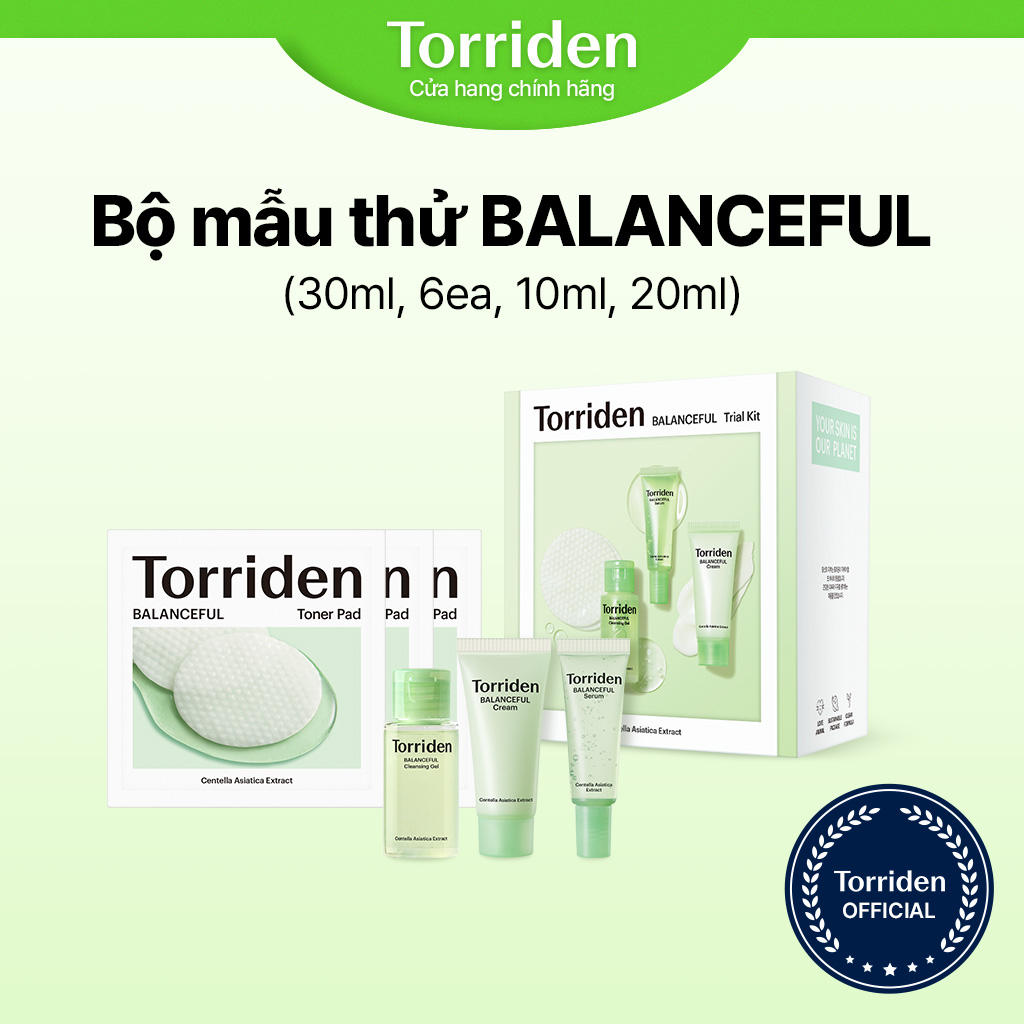 [Torriden chính hãng] Sữa Rửa Mặt Cica Cân Bằng Toàn Bộ Bộ Trong One Size Mini 30ml 6ea 10ml 20ml Cho Da Mụn prone