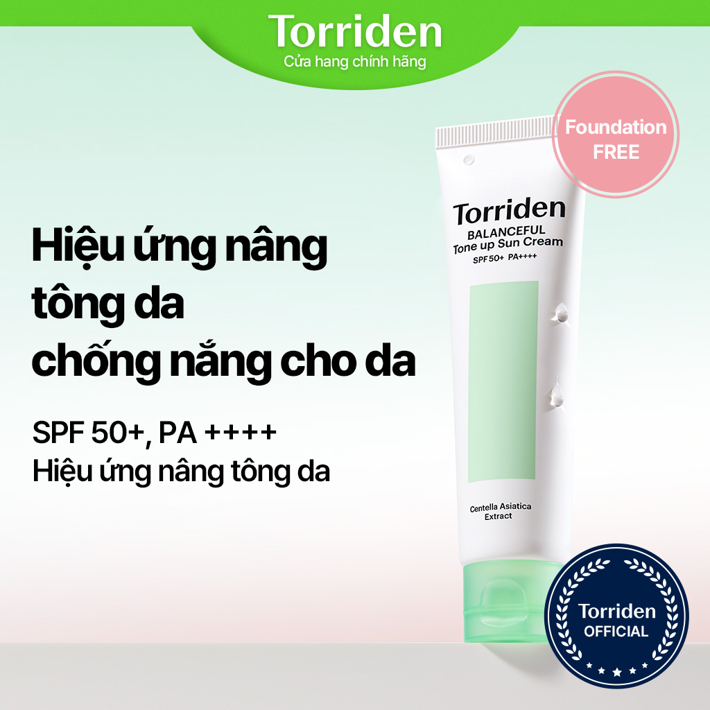 Kem chống nắng TORRIDEN BALANCEFUL điều chỉnh/nâng tông da bị xỉn màu/không bết dính/không cần nền SPF50+ PA++++ 60ml