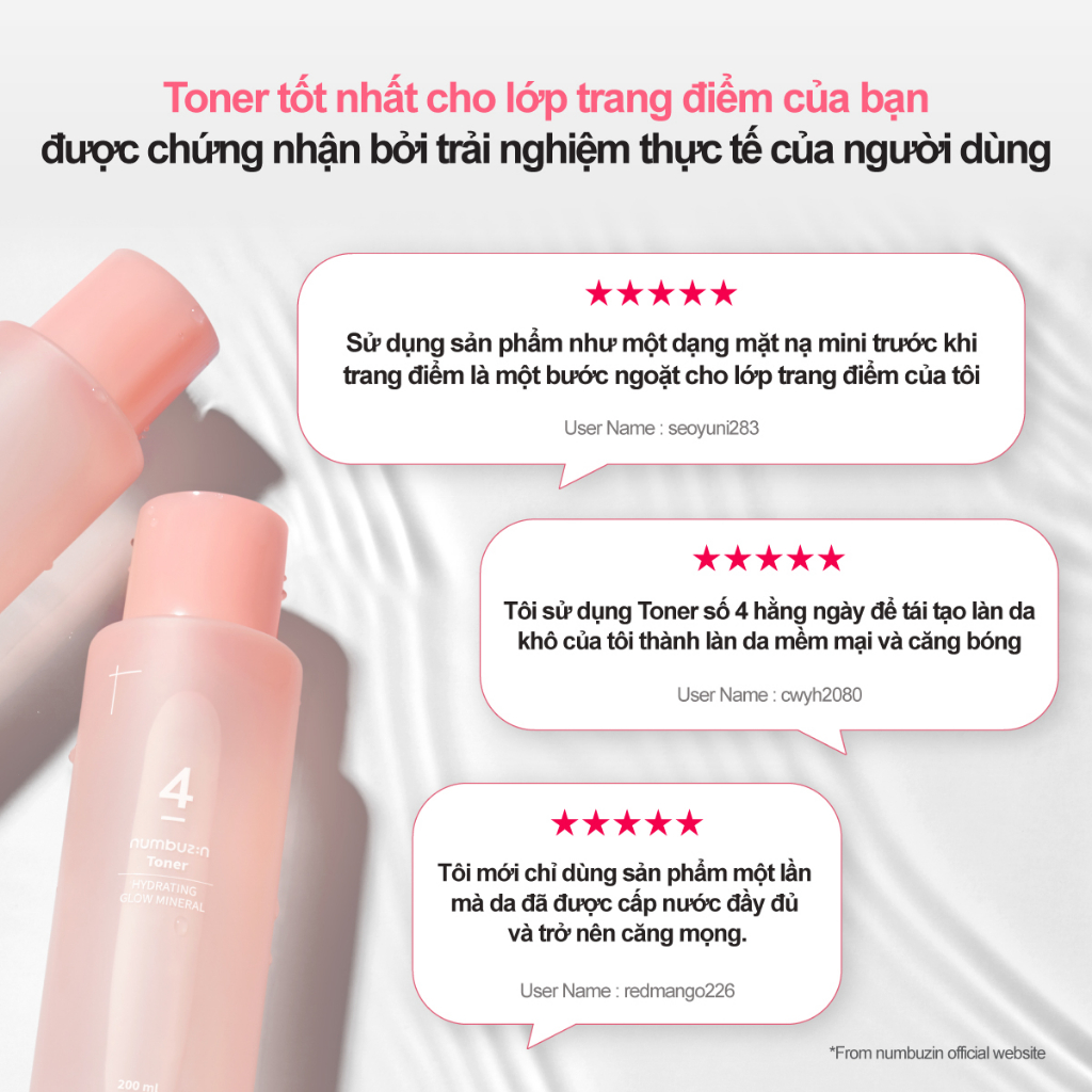Toner NUMBUZIN khoáng dưỡng ẩm số 4